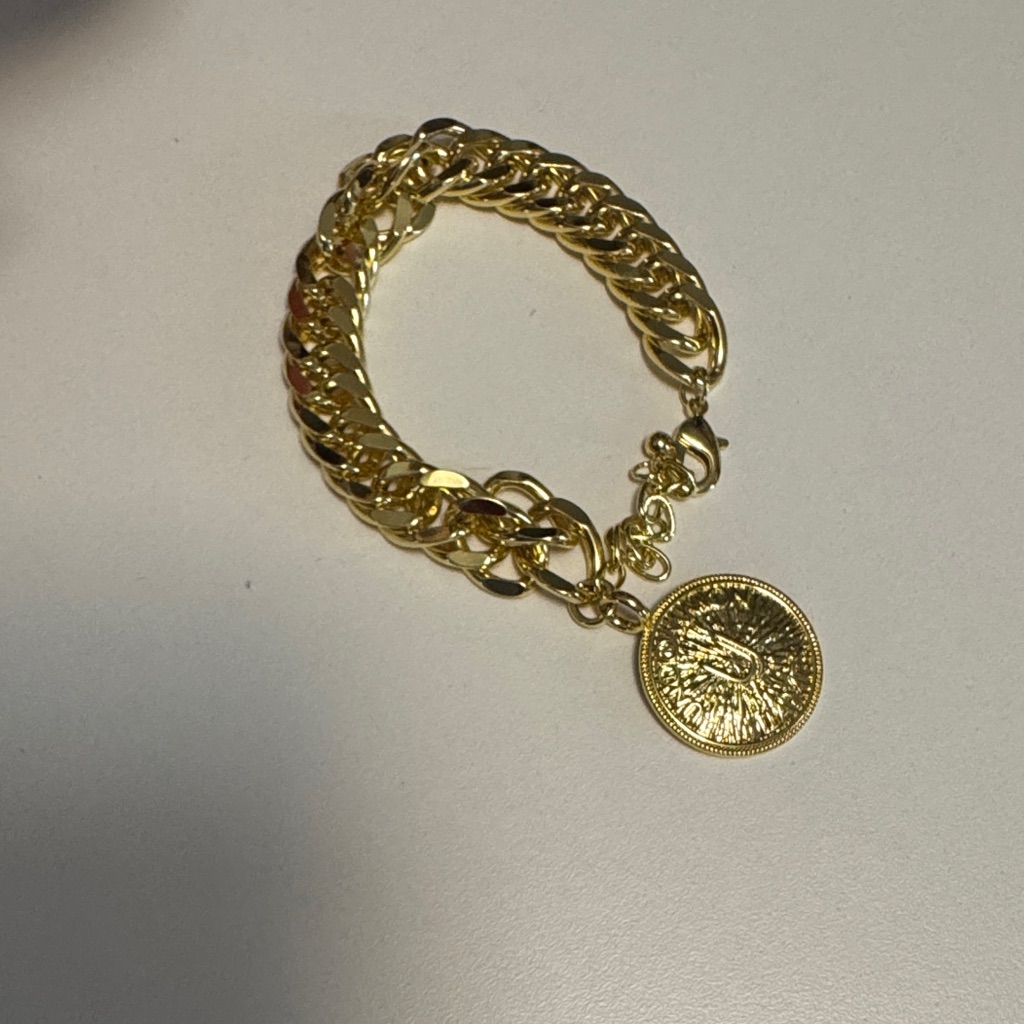 Uncommon James Gold Bracelet With Medallion Charm 25$